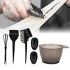 Hair Coloring Brush Hair Tint Salon Mixing Bowl Anti‑Slip Hair Dyeing Styling Tool(Black )