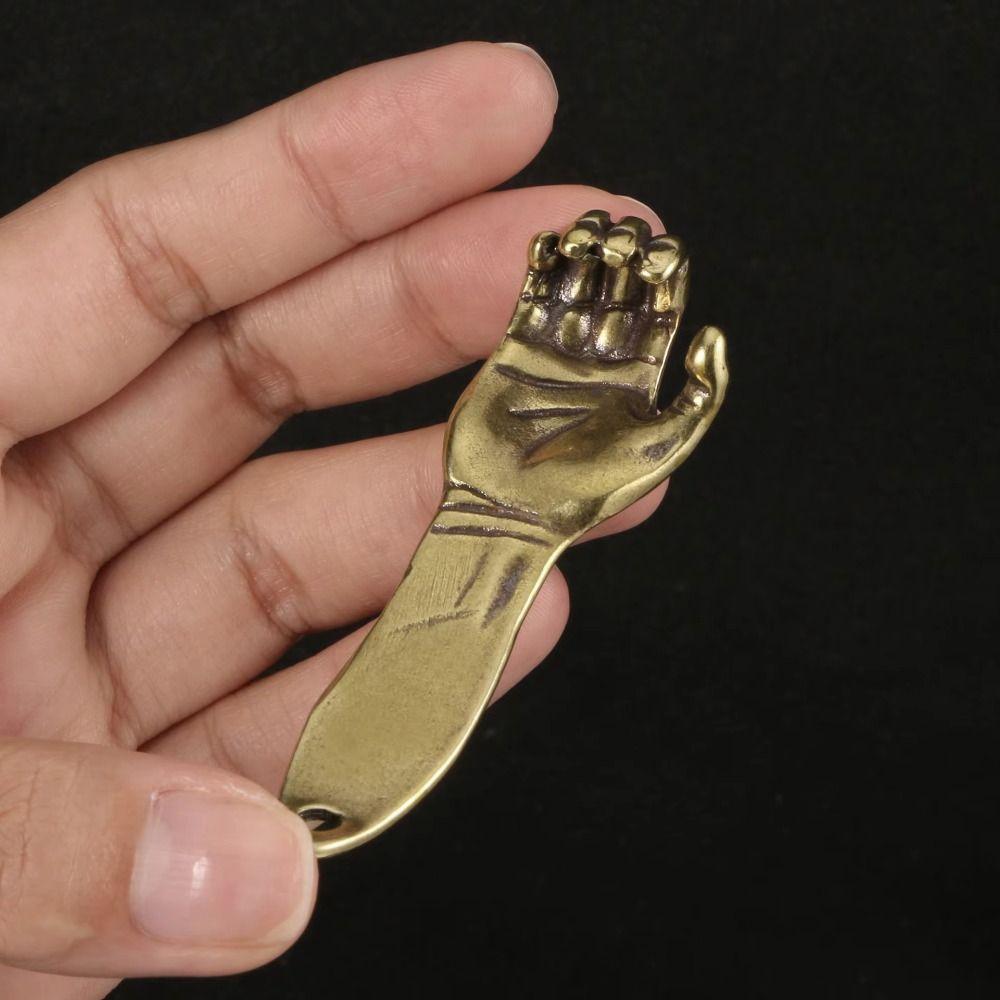 Retro Brass Metal Bottle Opener Home Decoration Helping Hand Keyring Car Key Ring