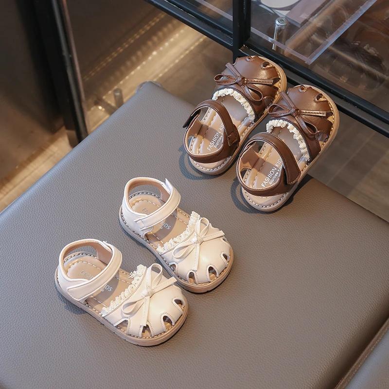 Children Summer Classic Girl Sandals Princess Lace Shoes Fashion Chic Ruffled Edge Kids Causal Hollow-out Sandals