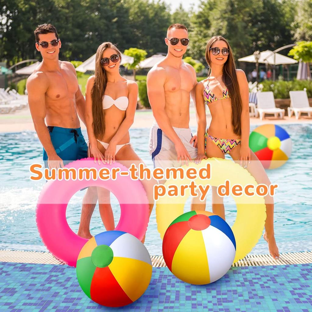 Regenbogenfarbener aufblasbarer Strandball 24 30 36cm Spielzeug Schwimmbadball Outdoor-Spielzeug