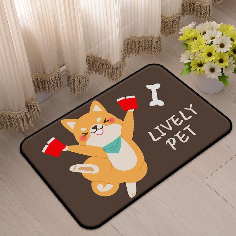 Adorable Pet Print Doormat - Non-Slip Entrance Rug for Home Decor Cute Animal Pattern Waterproof Floor Mat with Playful Design