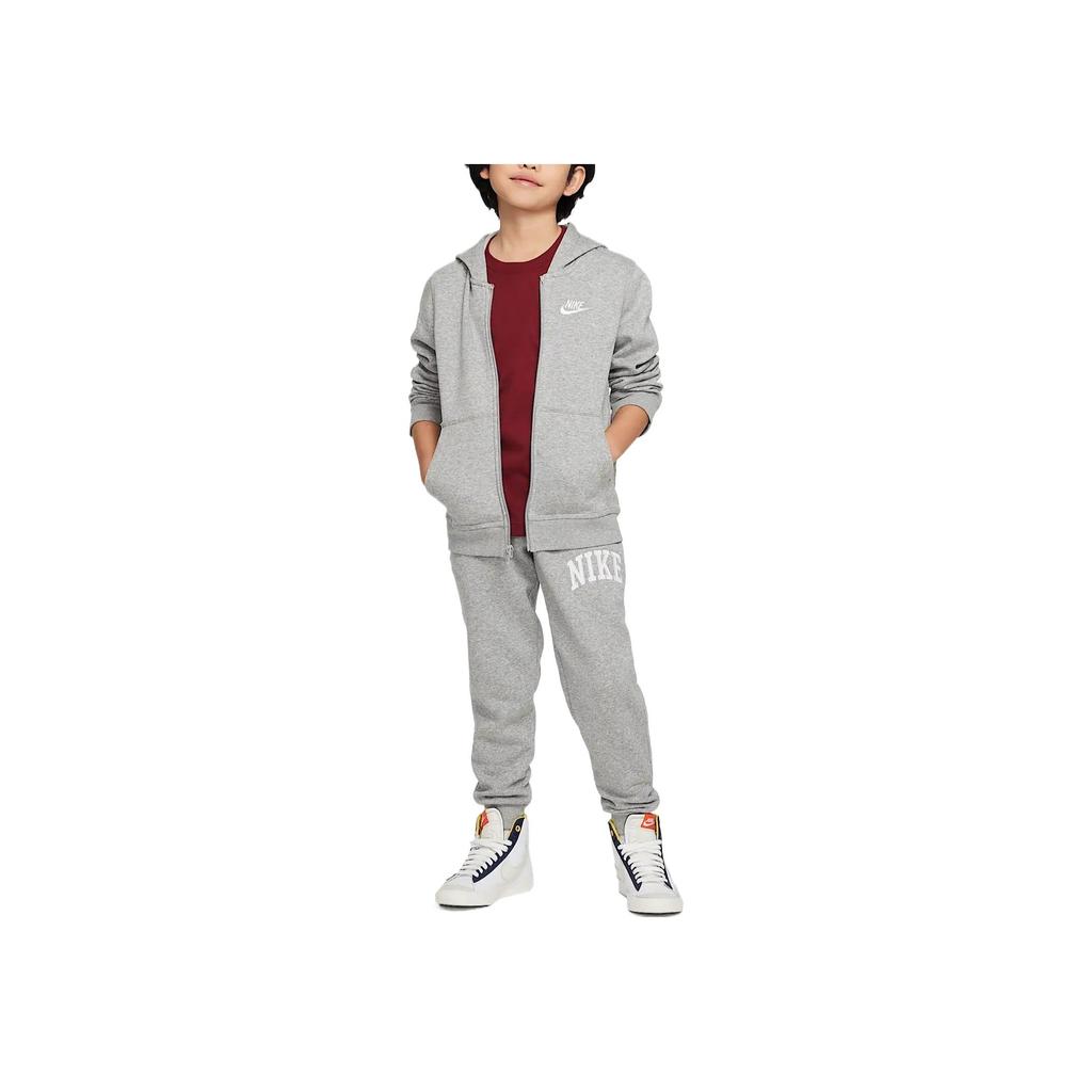 Nike Sportswear Club Fashion Comfortable Soft Casual Jacket Kids Jacket Dark-Gray White BV3699-063