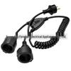 2m 1.0SQ PU Spring Wire EU Standard Male to Female European Power Extension Cord