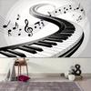 Elegant Piano & Music Notes Backdrop Black White Keyboard Concert Background