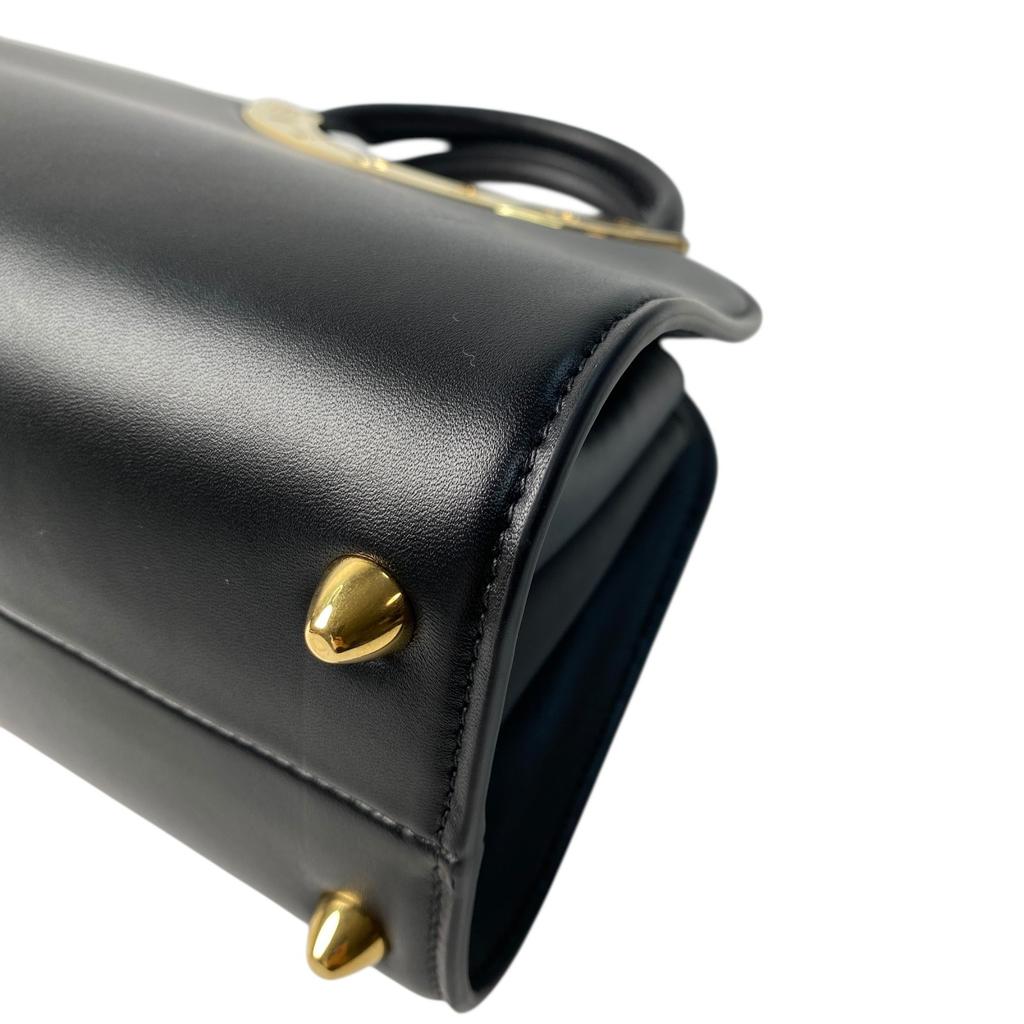 Gebrauchte BVLGARI Umhängetasche schwarzes Leder Damen