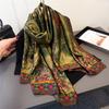 Thin Printed Scarves For Spring Summer Women Luxury Leopard Print Sun Protection Silk Scarf Long Shawl Versatile Wraps Bandana
