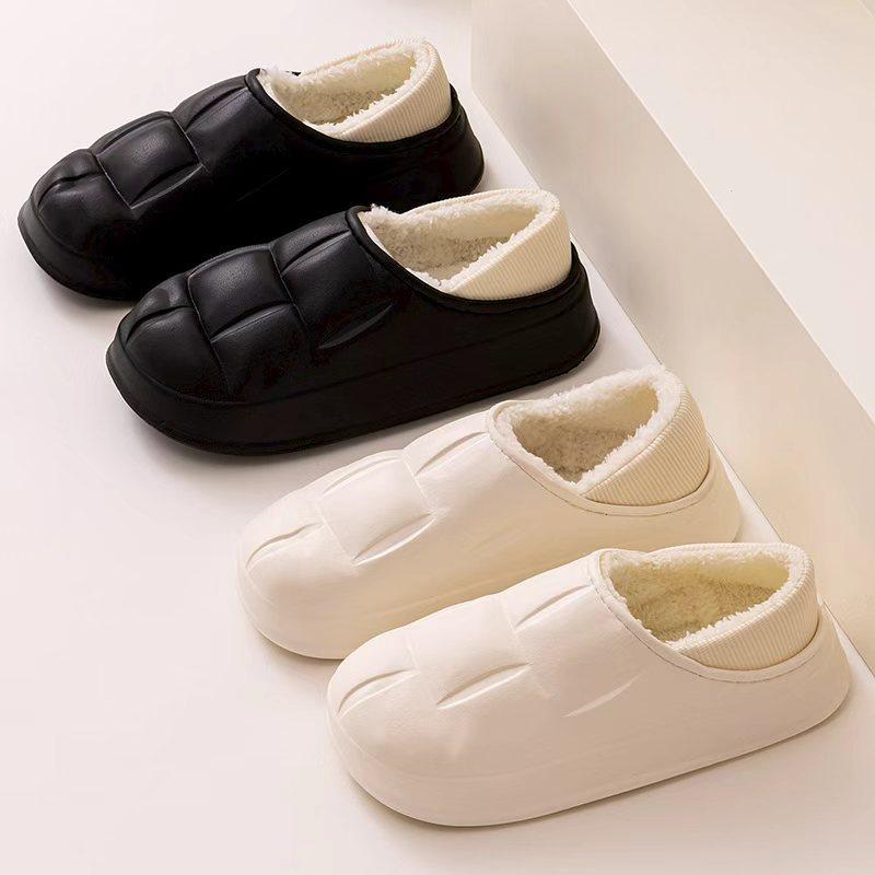 Qidashun's New Autumn and Winter Cotton Slippers, Indoor and Outdoor Waterproof Cotton Shoes To Keep Warm, Couple Thickened EVA Cotton Mop