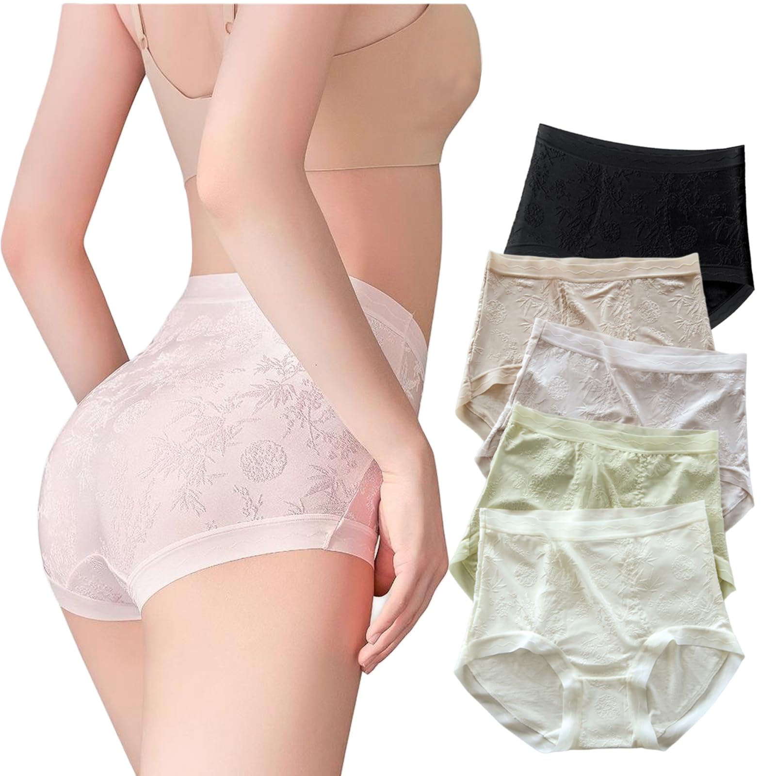

VIXA Breathable Lace Panties for Deep Comfortable Comfortable Fit for Everyday and Everyday Wear 5-Pack High-Waisted Women, Fit, Seamless,