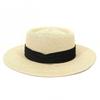 Top Hat Female Travel Outdoor Photo Flat Top Sun Hat Fashionable Streamer Simple Beach Hat