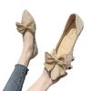 Womens Slipon Loafers With Butterfly Knot Pu Upper For Casual Daily Wear