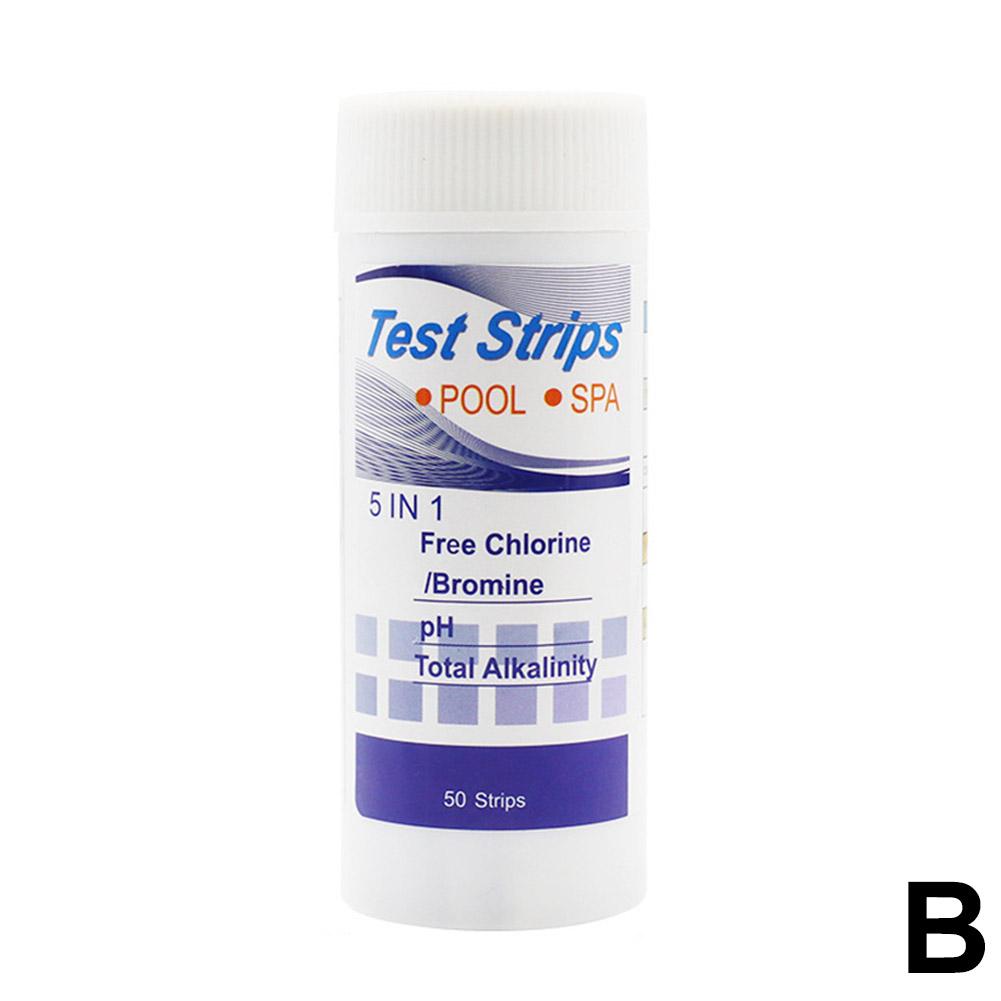 50 Strips Multipurpose Swimming Pool PH Precise Test Paper PH Value Test Kits For Residual Chlorine, Free Fhlorine, Nitrate