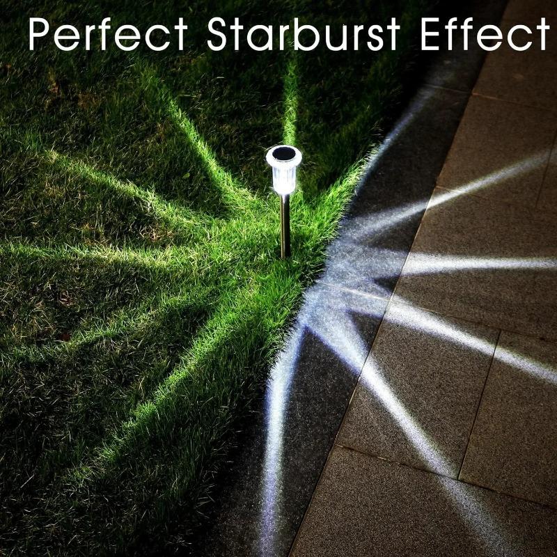 6 STÜCKE Solar Außenlampe RGB Nachtlichter IP65 Wasserdicht Edelstahl Lange Batterielaufzeit Weihnachtsdeko Garten Hof Gehweg Rasendeko