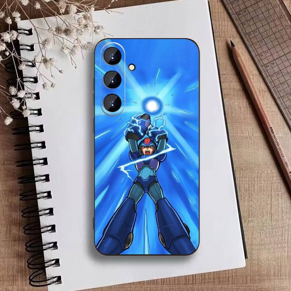 H-Mega Man Anime Phone Case For Samsung Galaxy A73,A21s,A22,A31,A52,A53,A71,A41Soft Black Shell