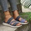 Sandali Bassi a Infradito da Donna Taglie Forti, Scarpe Casual Moda con Lavorazione Intrecciata, Sandali Bassi Estivi a Fascia Singola per Donna