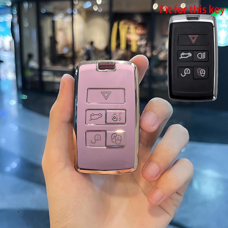 

Новый чехол для ключей из ТПУ, защитный чехол с дистанционным управлением для Land Rover Range Rover Sport Evoque Velar Discovery 5 2018 2019 2020 Key Case фиолетовый