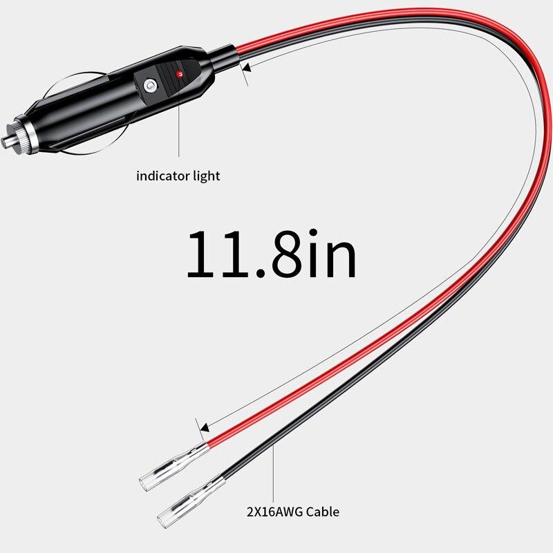 Balení 2 ks 12V Pojistkový Náhradní Napájecí Zástrčka Samec Adaptér s Vodiči LED Světlo s 16AWG Prodlužovacím Kabelem a 15A Pojistkou