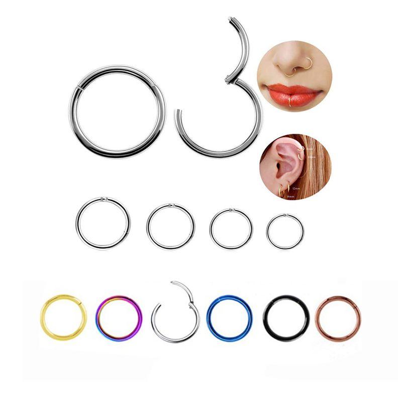 Stunning Steel Nose Ring Septum Clicker With Seamless Appearance And Anti-allergy