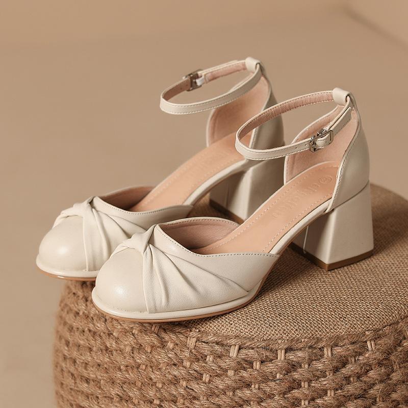 

Туфли на толстом каблуке, женские, 25, весна-лето, для подружек невесты, белые туфли на высоком каблуке, туфли Мэри Джейн, босоножки с закрытым носком, женские 40 абрикосовый