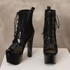 Women's high-heeled sandals sexy European and American style waterproof table thick heel large size hollow fish mouth shoes
