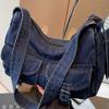 Hong Kong Style Retro Denim Niche Tote Bag Large Capacity Casual All-matching Commuting Shoulder Fashionable Women's