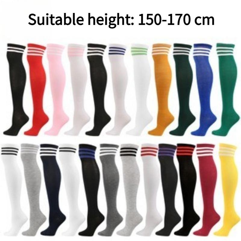 1PAIR casual three-bar knee socks dance versatile stockings jacquard breathable high tube women's socks