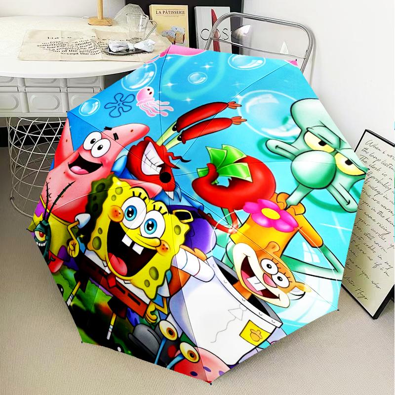 Bob And Friends Adventure Umbrella Folding Umbrella, Automatic Umbrella 8-Frame for Travel, Camping Use Gift for Halloween Christmas