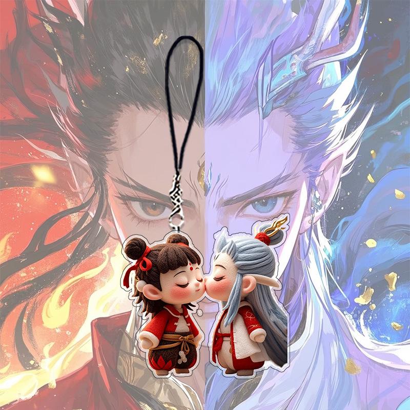 

Подвеска в виде торта-лотоса Nezha 2 Devil, детский морской мультфильм, аниме, дорогая цепочка для мобильного телефона Nezha Ao Bing, подвеска