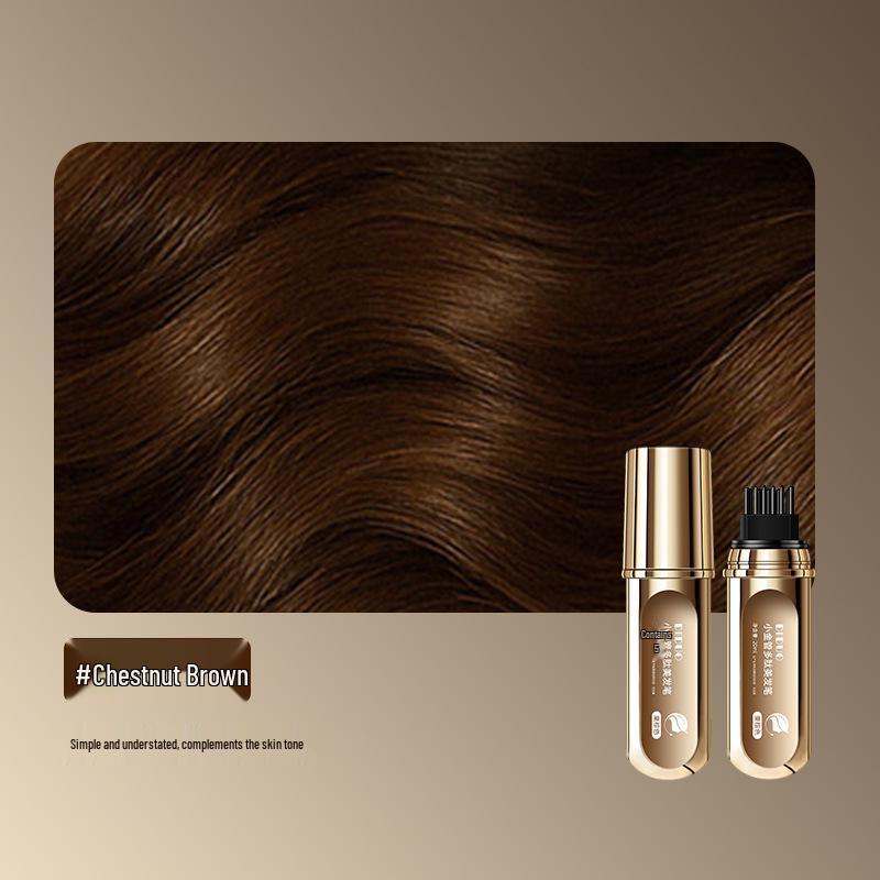 Duo Small Gold Tube Peptide Hair Dye Pen - 10 Refillable Touch-up Pens for Gray Coverage, Gentle & Non-Damaging