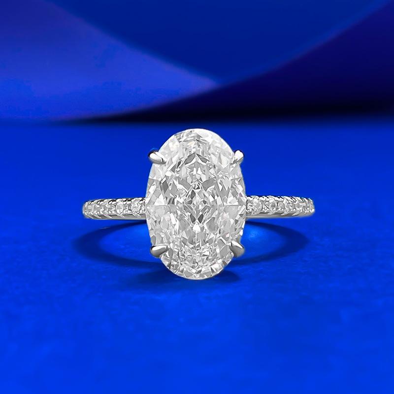 

Pure Summer 4.5 Carat Pigeon Eggs Imported Ice Flower Cut Ring Ring Wind No. 9