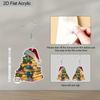 2D Flat 2pairs Y2K Christmas Hat Dog Paw Acrylic Dangle Earrings, Perfect Gift for Women, Christmas Party Jewelry
