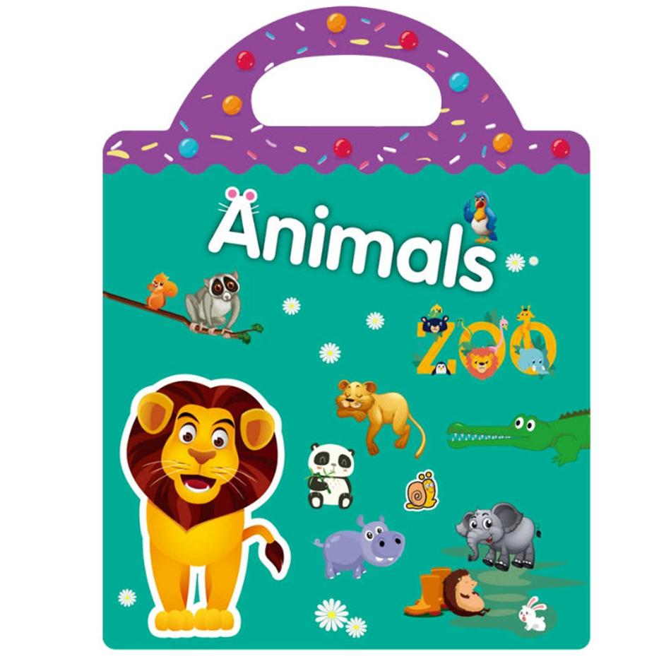 Kinder Tragbar Ruhig Beschäftigt Paste Ein Buch DIY Wiederverwendbare Stickerbücher Mehrere Szenen Blasensticker Gelee-Paste Sticker Spielzeug