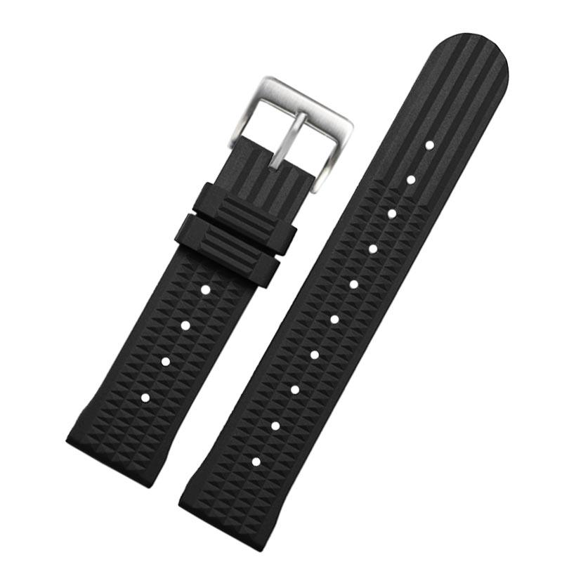 20mm 22mm Rubber Watchband For Seiko IWC Citizen Waffle Strap Bracelets Fashion Universal Mens Diver Silicone Sports Watch Band