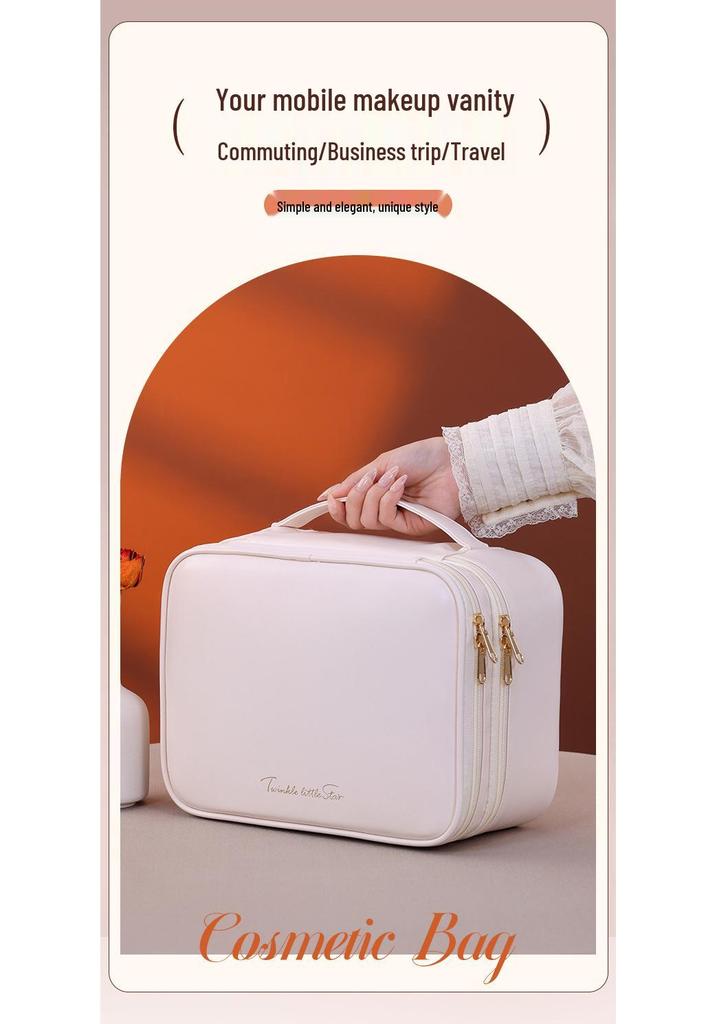 Waterproof Multifunctional PU Makeup & Toiletry Bag with Large Compartment Storage