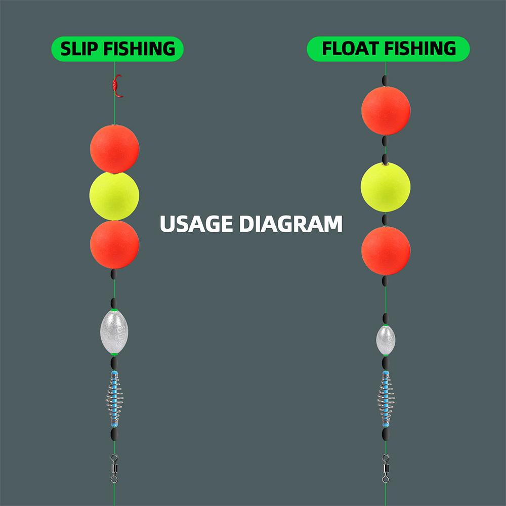 60pcs Fishing Floats Balls Foam Lure Float Balls Drift Ball Fishing Accessory for Fishing