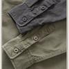 Trendy heavy-duty work shirt for men, thickened twill, loose fit, American retro style, spring and autumn, army green shirt jacket