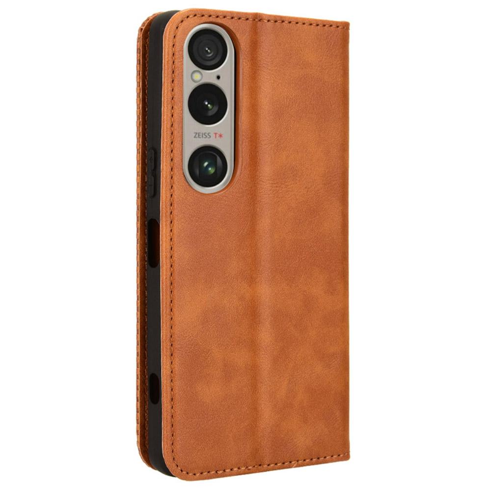 For Sony Xperia 1 VI Leather Case Magnetic Closing Phone Cover with Wallet