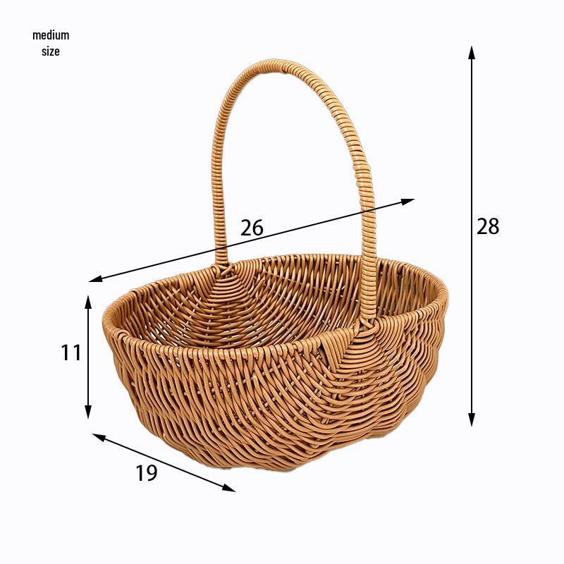 Handmade Rattan-Style Woven Flower Basket for DIY Arrangements and Party Favors