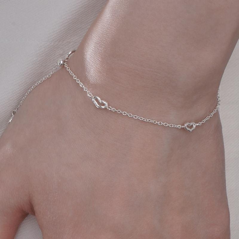 POSTLUDE [SILVER] ROUGH WIRE HEART CHAIN Bracelet