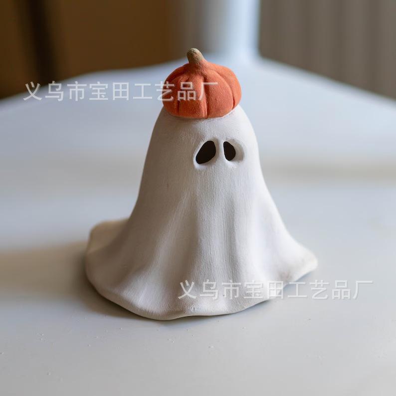 Witch Hat Ghost Pumpkin Ghost Incense Burner Fun Home Decor Resin Knickknacks