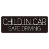 CHILD IN CAR Reflective Slim Type Black Simple Car Magnet Sticker for Child Car