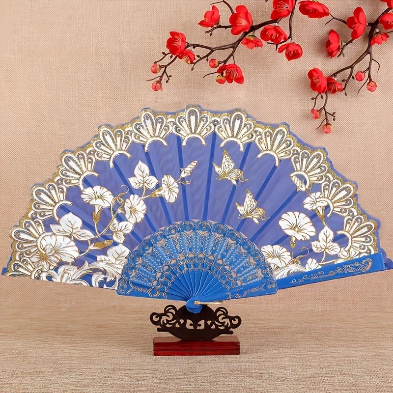 1 buc Evantai Pliabil de Mână Tradițional Chinezesc, Stil Oriental Vintage, Evantai Elegant cu Model Floral, pentru Nuntă, Dans, Fotografie, Accesoriu Qipao