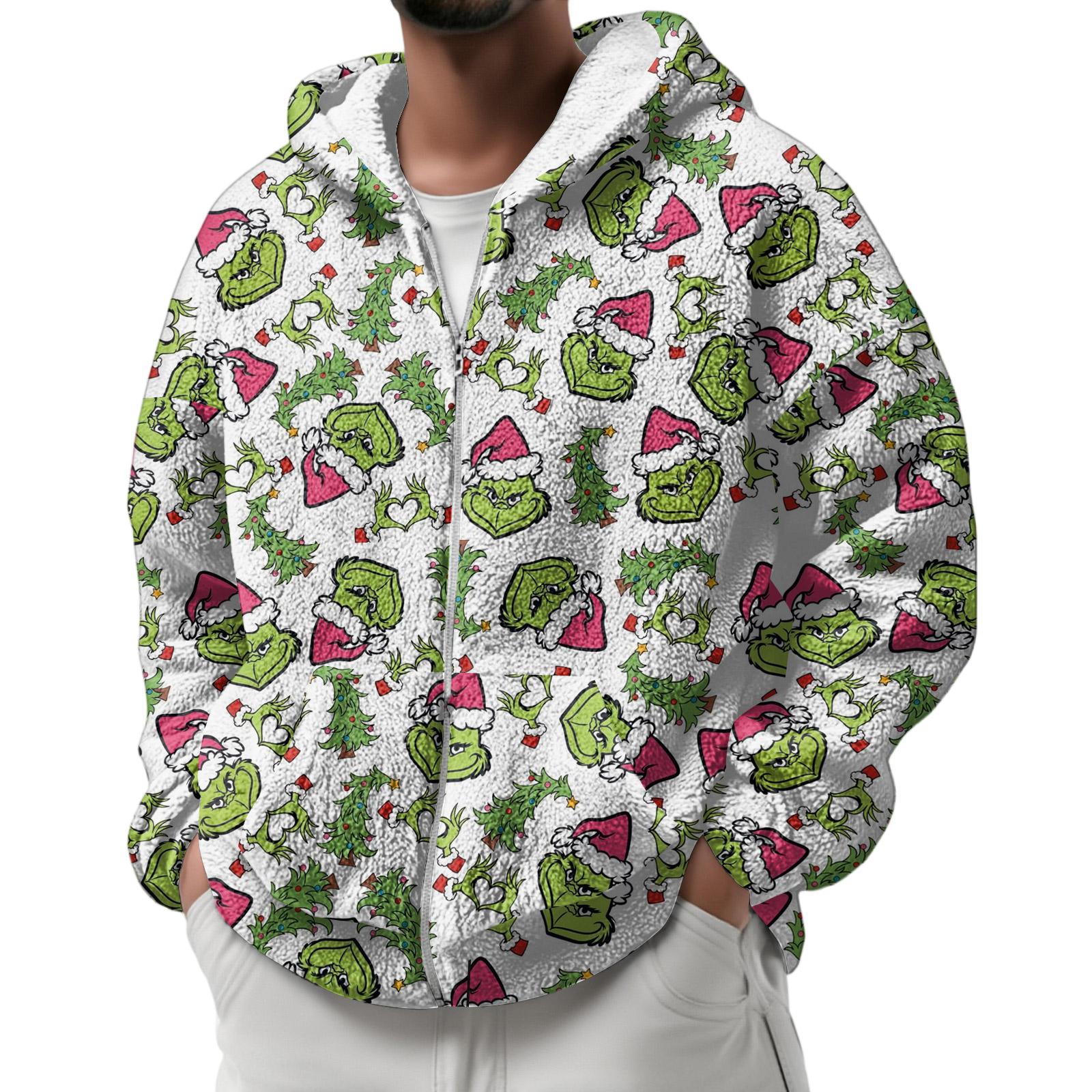 

Чоловічий зимовий флісовий світшот із капюшоном і накладною кишенею, повсякденна куртка XL білий