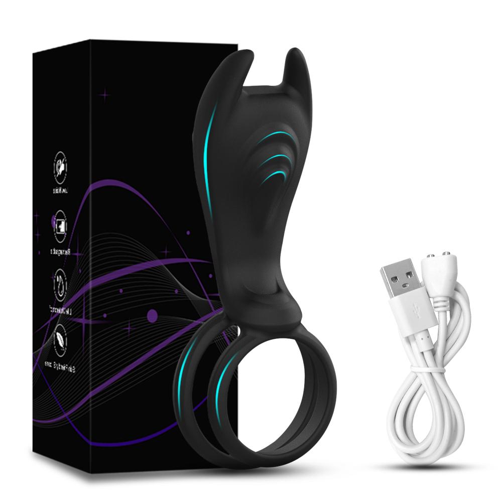 Vibrating Penis Ring with Remote Control for Men Couples Dual Cock Ring Delay Ejaculation Cockring Clit Stimulator Sex