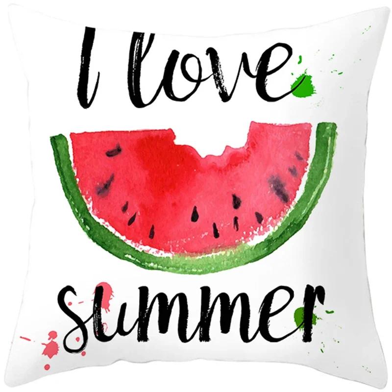 Tropical Style Fruit Cactus Printed Pillow Case Home Decor for Sofa Office Polyester Throw Pillow Cover Decorative Cushion Cover