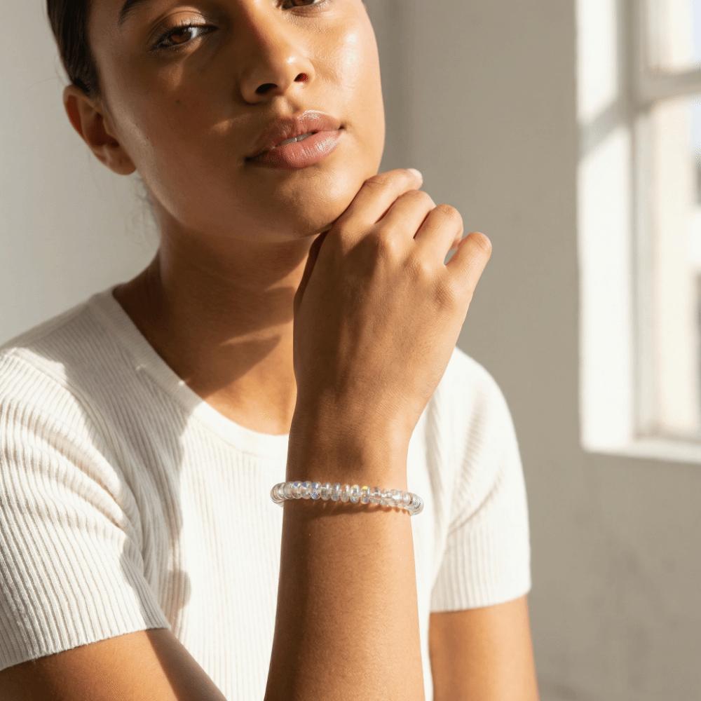 Elastic Cord Laser Crystal Bracelet Elegant Fashion Jewelry Gift Stretchable Bracelet  Women