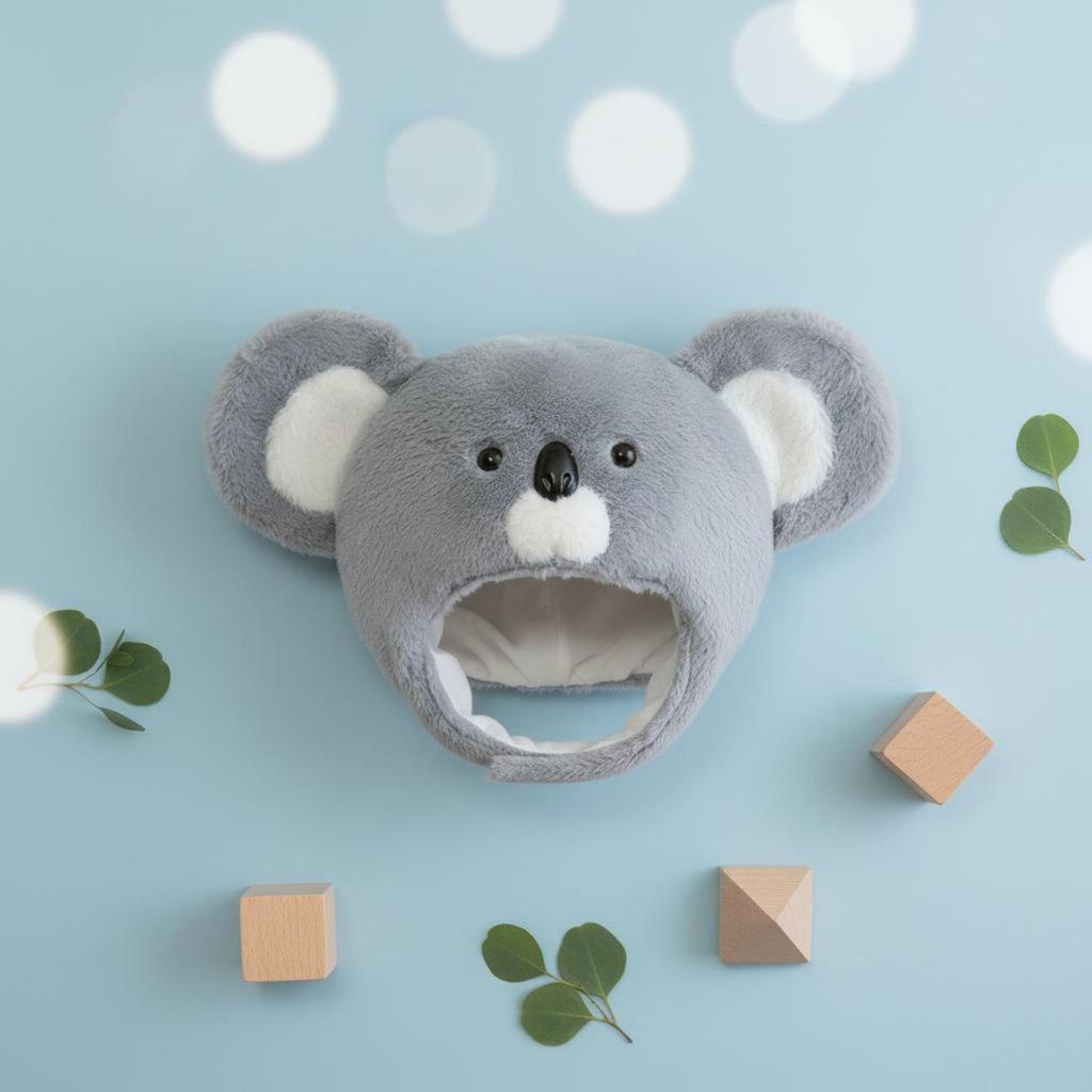Koala Kopf Kopfschmuck Foto Requisite Flauschiger Niedlicher Tierhut für