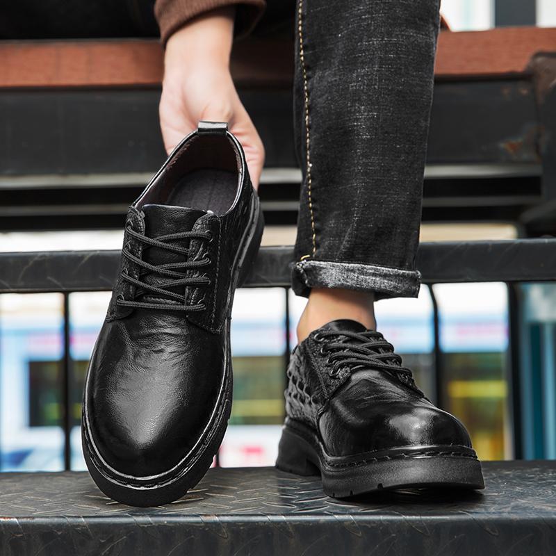 Men's Oxfords Shoes Leather Business Formal Dress Shoes Lace Up Outdoor Casual Shoes Comfortable Men Shoe