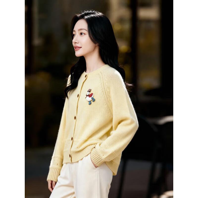 Basic House Women's Hollow-Knit Button-Down Cardigan