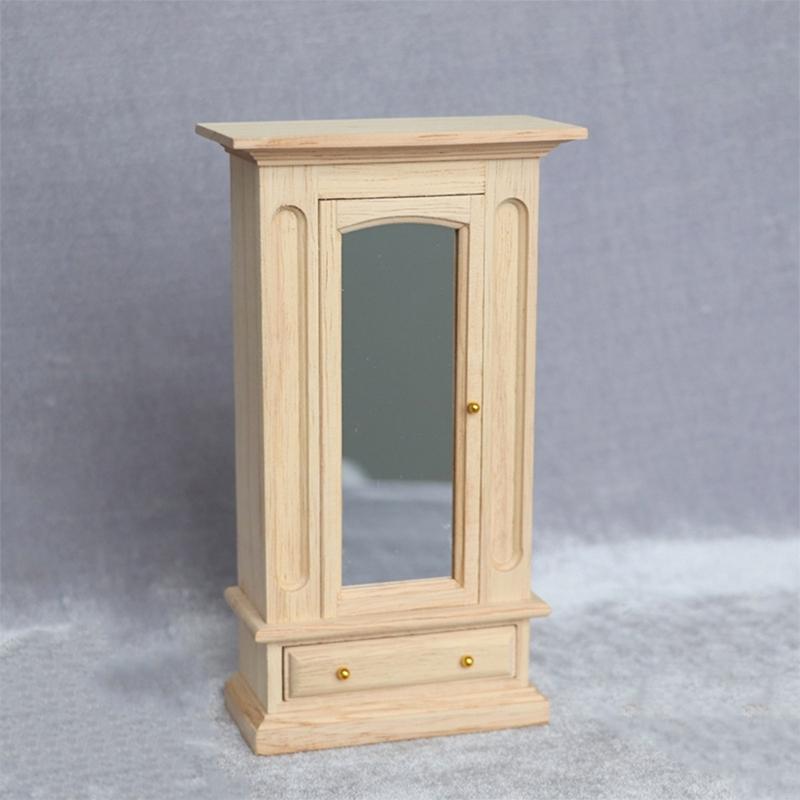 Realistyczny Stojak na Ubrania Realistyczna Zabawa w Udawanie dla Dzieci Rola Model Pełne Lustro Zabawka 1:12 akcesoriów do domku dla lalek