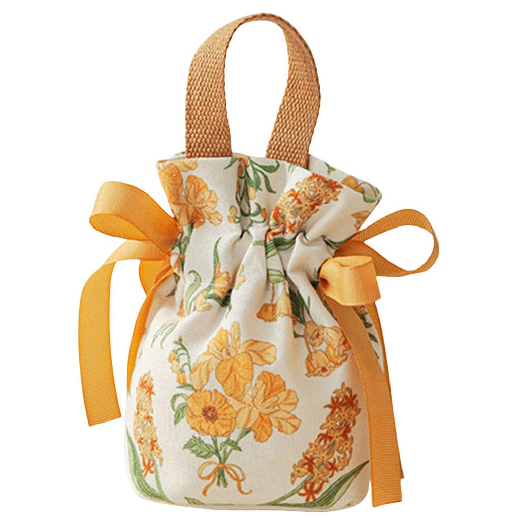 Elegant Florals Print Candy Storage Bag for Bridals Showers Birthday Parties and Holiday Celebration Sturdy Canvas